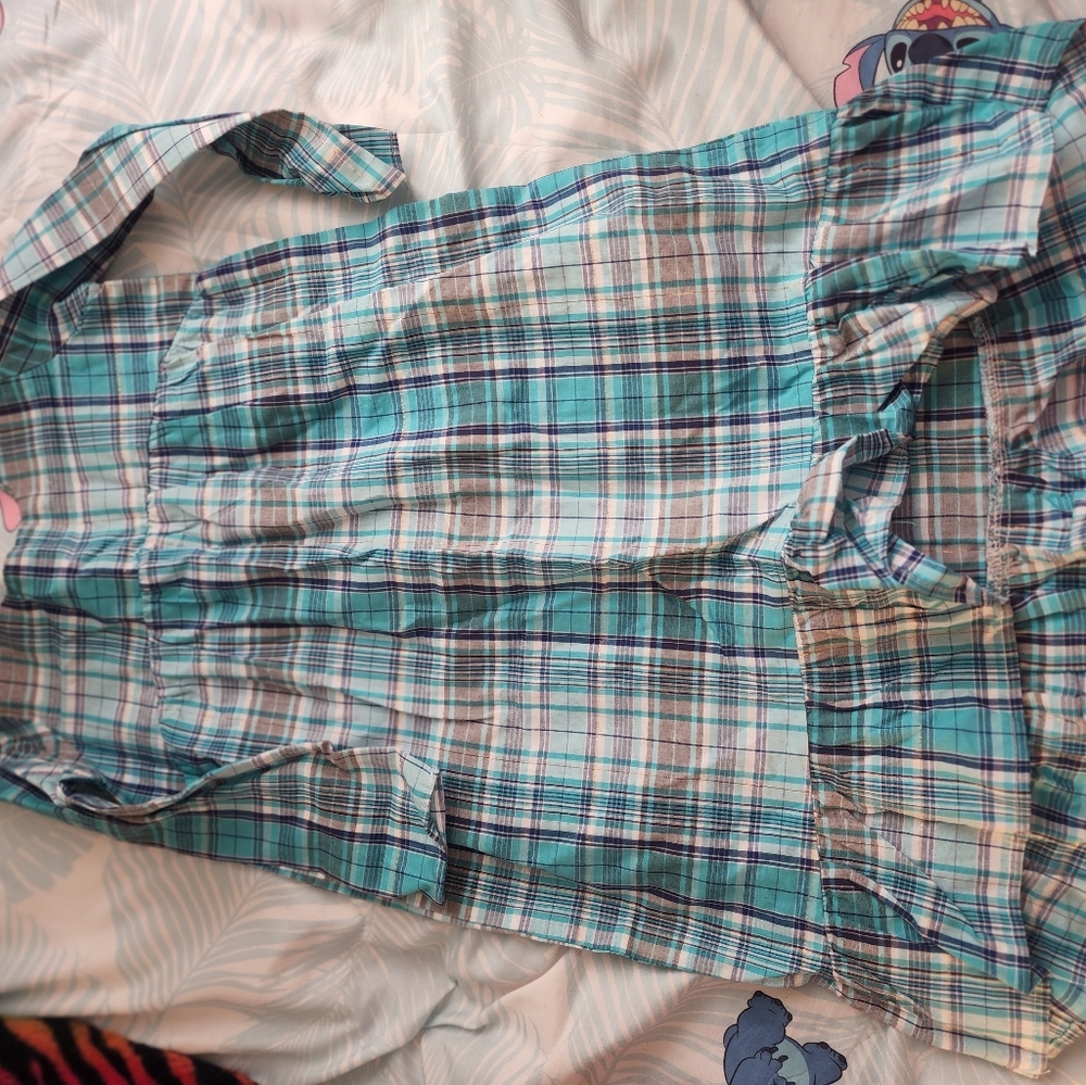 Girls Plaid Long Sleeved Dress